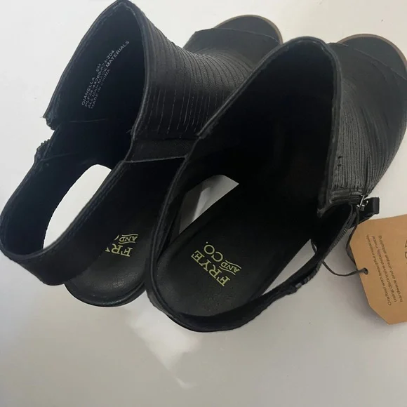 FRYE AND CO. Brand New Black Open-Toe Slingback Mules - Picture 3 of 5